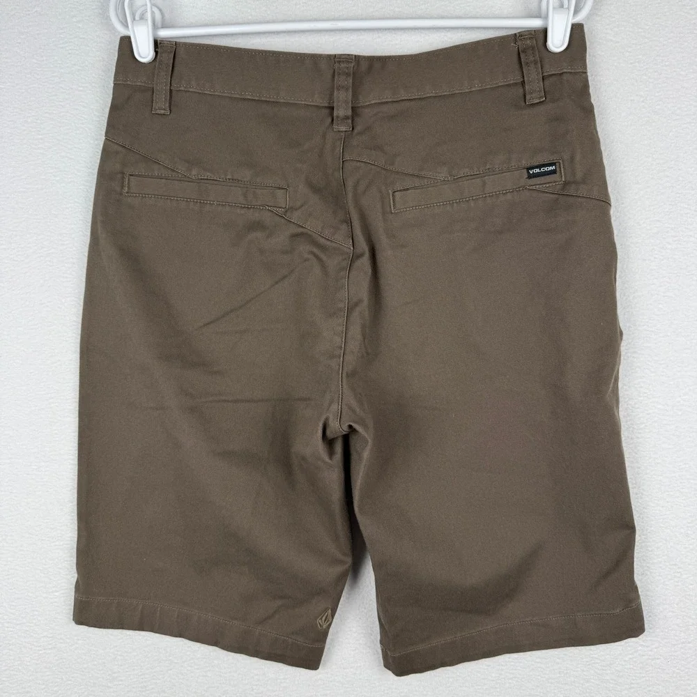 Volcom Men's Flat Front Shorts in Tan and Brown